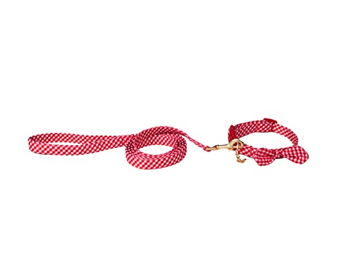 Doggy Parton Halsband-Leinen-Set, Vichy-Muster, Größe XL, Rot von Doggy Parton