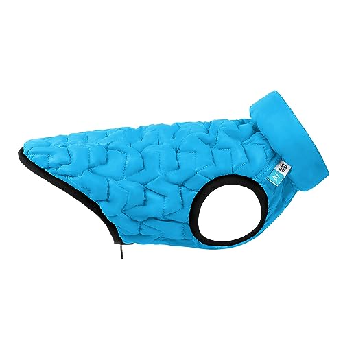 AirVest Reversible Hundekleidung, Hundejacke, Elastische, Wasserdicht, Windichte, +Praktische Tasche, Blau, Größe XS - 28x41x27 cm von DOGGY