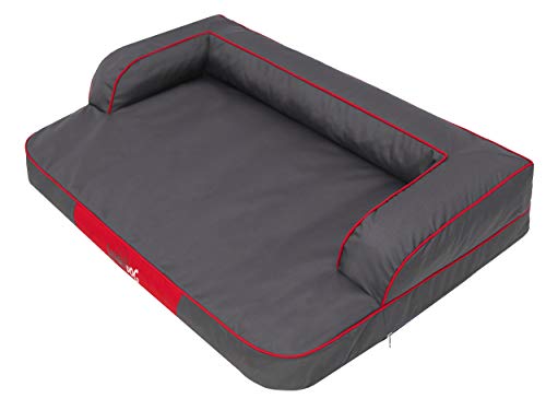 DOGGY Hundebett Katzenbett Haustierbett Hundeliege Ruheplatz Hundekissen Bett Sofa Hundematratze Tierbett Hundesofa Matratze, Grau, L - 80 x 48 cm von DOGGY