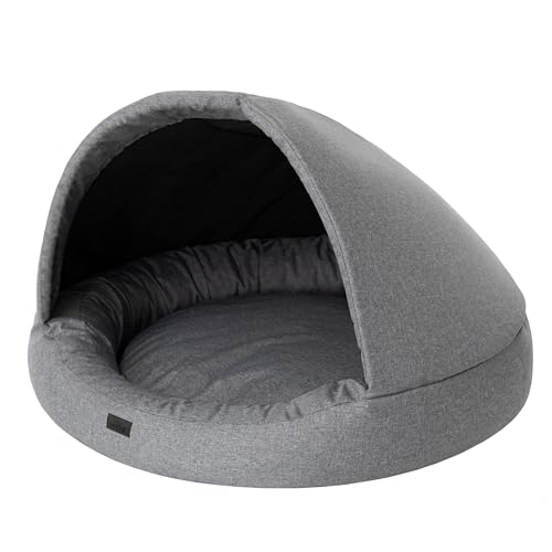 DOGGY Hundehöhle Hundebett Katzenbett Hundehütte Haustierbett Hundehaus Hundeliegen Hundesofa Korb Sofa Schlafplatz, Größe 2: 100 x 100 x 62 cm, Anthrazit von DOGGY