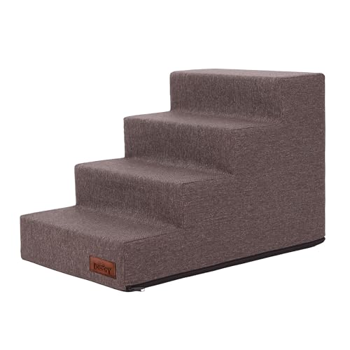 Huastiertreppe mit 4 Stufen, Hundetreppe, Katzentreppe, für schwache Tiere, für alte Tiere, Aufstiegshilfe, Braun Inari, L - 40 x 60 x 40 cm von DOGGY