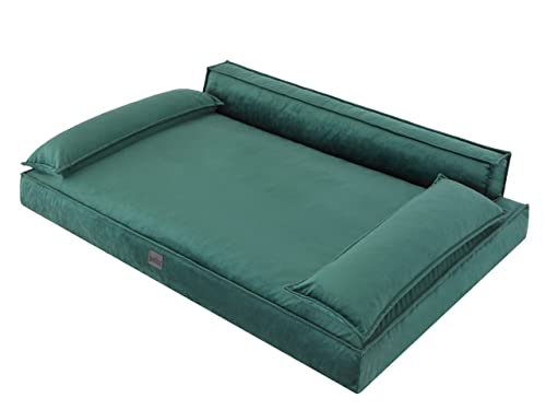 DOGGY Hundebett Haustierbett Hundeliegen Hundecouch Liegen Hundekissen Bett Sofa Hundekorb Tierbett Hundesofa Matratze Schlafplãtze, Grün, 120 x 77 cm von DOGGY