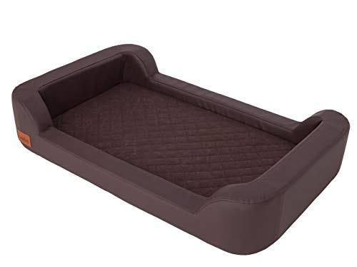 DOGGY Hundebett Haustierbett Katzenbett Ruheplatz Hundeliege Hundekissen Bett Sofa Hundematratze Tierbett Hundesofa Matratze, Braun, L - 80 x 50 cm von DOGGY