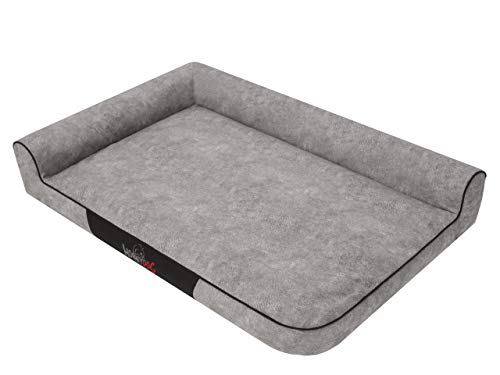 DOGGY Hundebett Katzenbett Haustierbett Hundeliege Gesteppt Hundekissen Bett Hundematratze Tierbett Hundesofa Matratze, Asche, XXL - 115 x 80cm von DOGGY