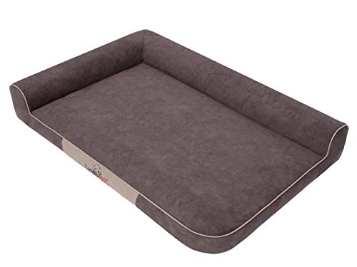 DOGGY Hundebett Katzenbett Haustierbett Hundeliege Gesteppt Hundekissen Bett Hundematratze Tierbett Hundesofa Matratze, Braun, XXL - 115 x 80cm von DOGGY