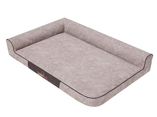 DOGGY Hundebett Katzenbett Haustierbett Hundeliege Gesteppt Hundekissen Bett Hundematratze Tierbett Hundesofa Matratze, Graubeige, XXL - 115 x 80cm von DOGGY