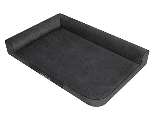 DOGGY Hundebett Katzenbett Haustierbett Hundeliege Gesteppt Hundekissen Bett Hundematratze Tierbett Hundesofa Matratze, Schwarz, XXL - 115 x 80cm von DOGGY