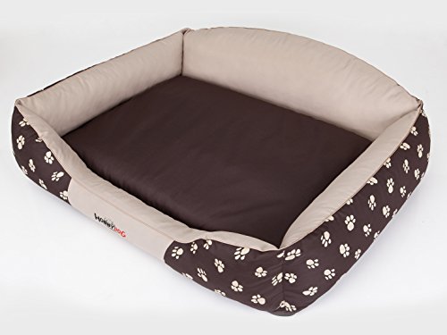 DOGGY Hundebett Katzenbett Haustierbett Hundeliege Gesteppt Hundekissen Bett Sofa Hundematratze Tierbett Hundesofa Matratze, Beige, L - 65 x 50 cm von DOGGY