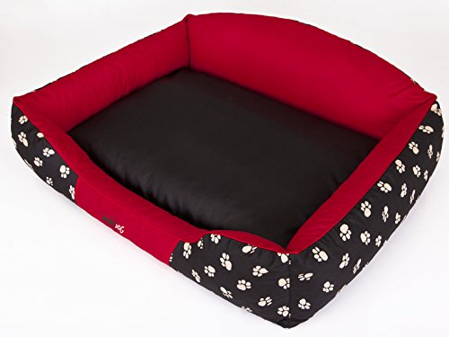 DOGGY Hundebett Katzenbett Haustierbett Hundeliege Gesteppt Hundekissen Bett Sofa Hundematratze Tierbett Hundesofa Matratze, Rot, L - 65 x 50 cm von DOGGY