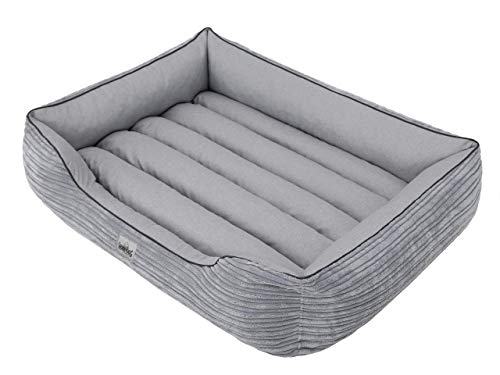 DOGGY Hundebett Katzenbett Haustierbett Hundeliege Ruheplatz Hundekissen Bett Hundematratze Sofa Tierbett Hundesofa Matratze, Asche, XL - 85 x 65 cm von DOGGY