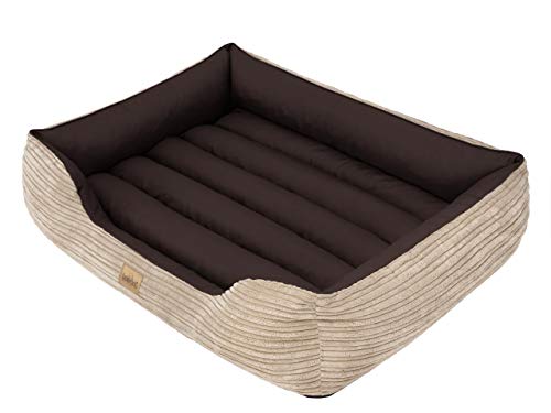 DOGGY Hundebett Katzenbett Haustierbett Hundeliege Ruheplatz Hundekissen Bett Hundematratze Sofa Tierbett Hundesofa Matratze, Beige, XL - 85 x 65 cm von DOGGY