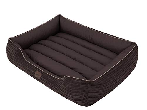 DOGGY Hundebett Katzenbett Haustierbett Hundeliege Ruheplatz Hundekissen Bett Hundematratze Sofa Tierbett Hundesofa Matratze, Braun, L - 65 x 50 cm von DOGGY