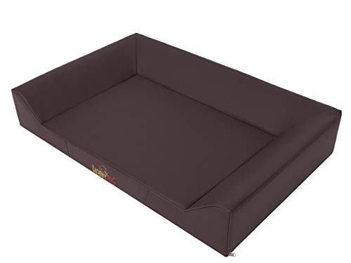 DOGGY Hundebett Katzenbett Haustierbett Hundeliege Ruheplatz Hundekissen Bett Hundematratze Tierbett Hundesofa Matratze, Braun Ökoleder, XXL - 120 x 80 cm von DOGGY