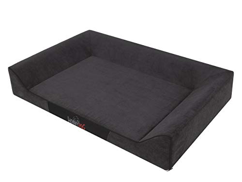 DOGGY Hundebett Katzenbett Haustierbett Hundeliege Ruheplatz Hundekissen Bett Hundematratze Tierbett Hundesofa Matratze, Schwarz Savoy, XL - 100 x 78 cm von DOGGY