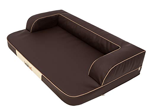 DOGGY Hundebett Katzenbett Haustierbett Hundeliege Ruheplatz Hundekissen Bett Sofa Hundematratze Tierbett Hundesofa Matratze, Braun, XXL - 118 x 78 cm von DOGGY