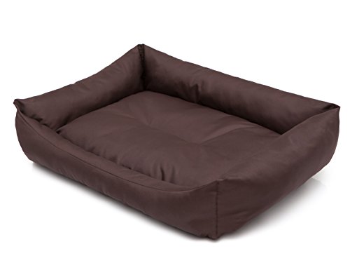 DOGGY Hundebett Katzenbett Haustierbett Katzenliege Hundeliege Hundekissen Hundematratze Tierbett Hundesofa Matratze, Braun, L - 62 x 43 cm von DOGGY