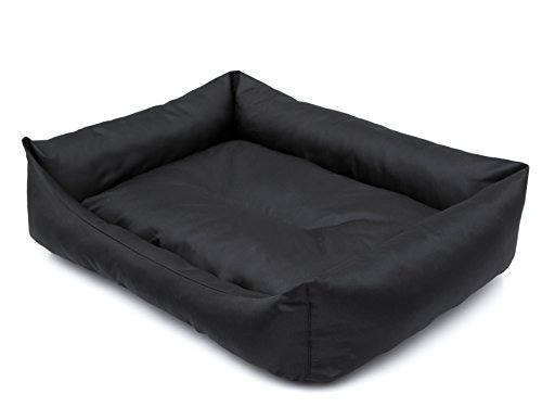 DOGGY Hundebett Katzenbett Haustierbett Katzenliege Hundeliege Hundekissen Hundematratze Tierbett Hundesofa Matratze, Schwarz, L - 62 x 43 cm von DOGGY