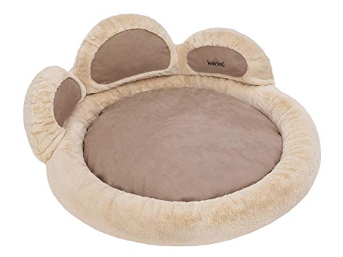 DOGGY Hundebett Katzenbett Haustierbett Katzenliege Hundeliege Sofa Runde Hundekissen Bett Hundematratze Tierbett Hundesofa Matratze, Beige, L - ∅ 75 cm von DOGGY