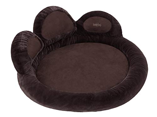 DOGGY Hundebett Katzenbett Haustierbett Katzenliege Hundeliege Sofa Runde Hundekissen Bett Hundematratze Tierbett Hundesofa Matratze, Braun, XL -∅ 85 cm von DOGGY