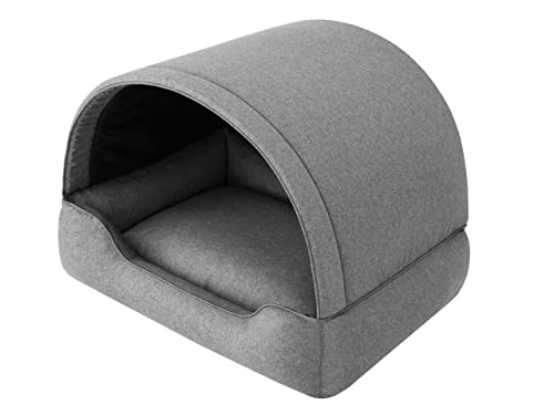 Hundehöhle Hundebett Katzenbett Hundehütte Haustierbett Hundehaus Hundeliegen Hundesofa Korb Sofa Hundekissen Schlafplatz, Anthrazit, 60x47 cm von DOGGY