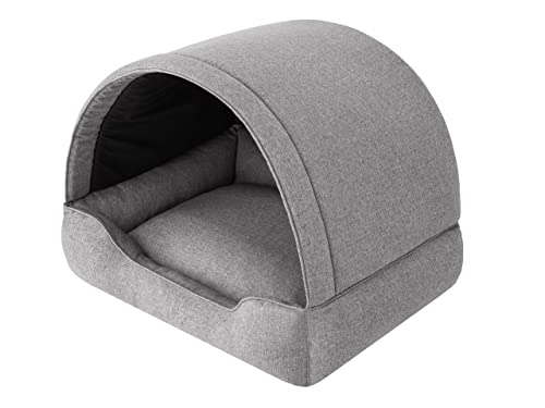 Hundehöhle Hundebett Katzenbett Hundehütte Haustierbett Hundehaus Hundeliegen Hundesofa Korb Sofa Hundekissen Schlafplatz, Grau, 60x47 cm von DOGGY