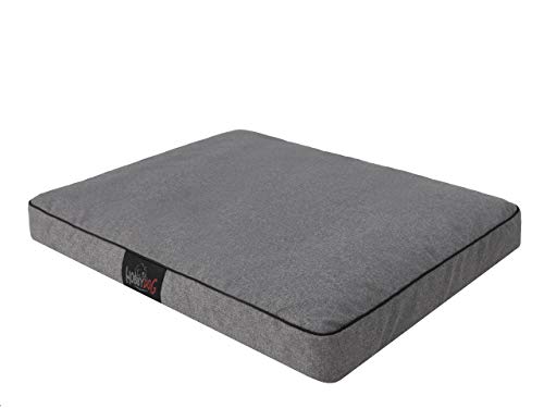 DOGGY Hundematratze Hundebett Katzenbett Haustierbett Hundeliege Ruheplatz Hundekissen Bett Sofa Tierbett Matratze, Dunkelgrau Ökoleinen, M - 70 x 50 cm von DOGGY