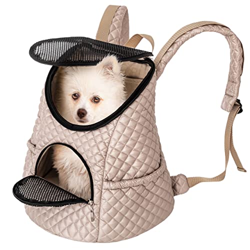 Rucksack für den Transport von Tieren, Tragetasche, Katzenrucksack, Katzenbox, Hundetasche, Hunde oder Katzenleine, Beige, Gr.1: 32x31x24 cm von DOGGY