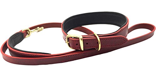 DoggyHQ The Vintage Halsband und Leine (Claret Red) – Größe XL von DoggyHQ