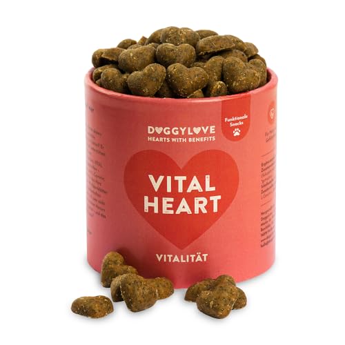 DoggyLove Vital Heart – Vitalität, für aktive Hunde, unterstützt die Vitalität und die Herzfunktion, für Herz und Gefäßpflege, Power-Snack, Premium Hundeleckerli, Hundesnacks Gesundheit, Ergänzungsfut von DoggyLove