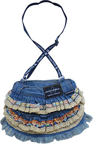 Doggy Dolly C069 Jeansrock für Hunde Lagenlook, Größe : XXS von Doggydolly