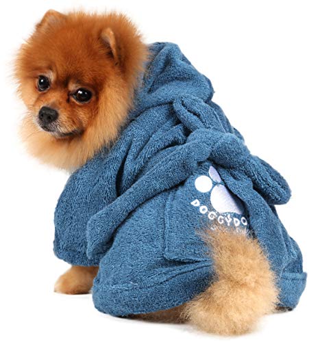 Doggy Dolly DRF019 Bademantel für Hunde, blau, Größe : XL von Doggy Dolly