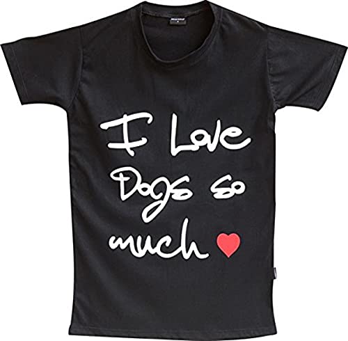 Doggy Dolly TH002 T-Shirt, I Love Dogs so Much, XL, schwarz von Doggy Dolly