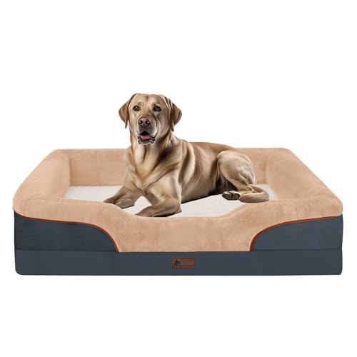 Doggyhut Orthopädisches Hundebett Ergonomisches Hundesofa Hundecouch mit eierförmiger Kistenschaum für Größen alle Rassen, waschbar rutschfest Hundebetten (XL:102x82x23 cm) von Doggyhut