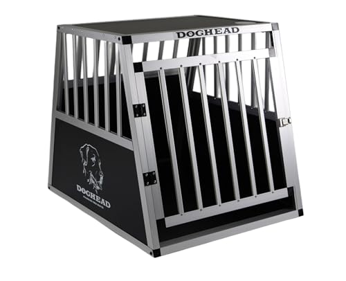 DOGHEAD Hundetransportbox Hundebox Alu Reisebox Transportbox, 70 x 75 x 63 cm, Ecoline, schwarz/Silber DOGHEAD Hundetransportbox Hundebox Alu Reisebox Transportbox, 70 x 75 x 63 cm, Ecoline, schwarz/Silber von Doghead