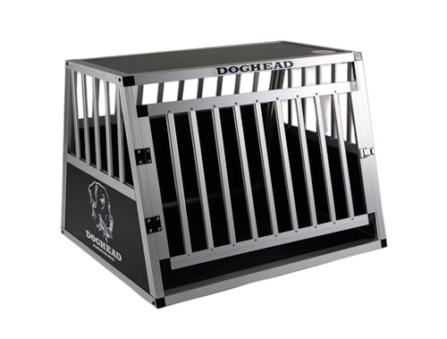 DOGHEAD Hundetransportbox Hundebox Alu Reisebox Transportbox, 75 x 65 x 55 cm, Ecoline, schwarz/Silber DOGHEAD Hundetransportbox Hundebox Alu Reisebox Transportbox, 75 x 65 x 55 cm, Ecoline, schwarz/Silber von Doghead