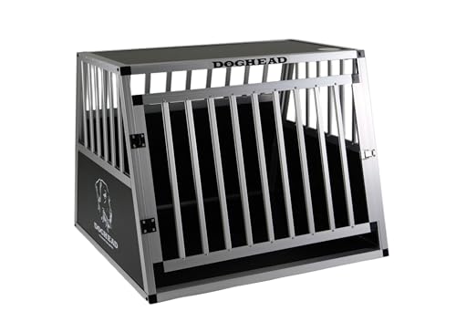 DOGHEAD Hundetransportbox Hundebox Alu Reisebox Transportbox, 80 x 75 x 63 cm, Ecoline, schwarz/Silber DOGHEAD Hundetransportbox Hundebox Alu Reisebox Transportbox, 80 x 75 x 63 cm, Ecoline, schwarz/Silber von Doghead