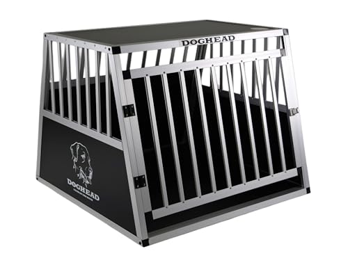 DOGHEAD Hundetransportbox Hundebox Alu Reisebox Transportbox, 80 x 80 x 63 cm, Ecoline, schwarz/Silber DOGHEAD Hundetransportbox Hundebox Alu Reisebox Transportbox, 80 x 80 x 63 cm, Ecoline, schwarz/Silber von Doghead
