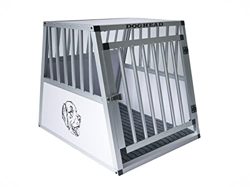 Doghead Alu Hundetransportbox 60x75x63 Comfort Reisebox Hundebox Transportbox Hundegitter Autobox von Doghead