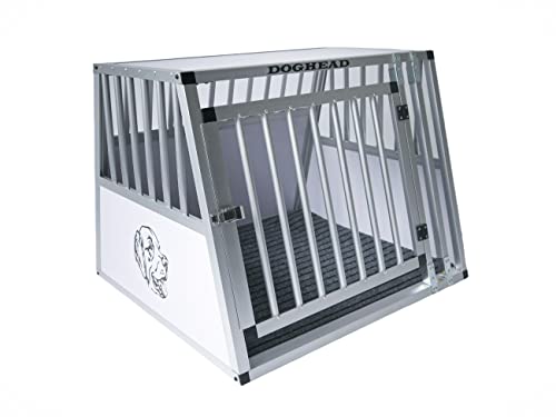 Doghead Alu Hundetransportbox 80x75x63 Comfort Reisebox Hundebox Transportbox Hundegitter Autobox von Doghead