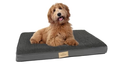 Doghouse Premium Hundebett kleine Hunde 77x51x9cm Hundematte Waschbar, Hundekissen flauschig, Hundematratze für kleine Hunde in Anthrazit von Doghouse Premium