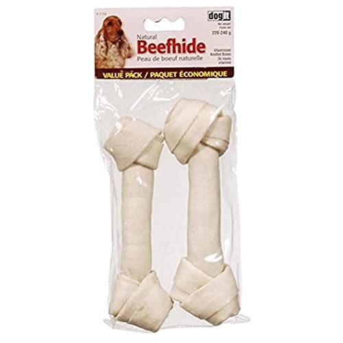 Dogit Hundesnack, Kauknoten für Hunde, aus Rinderhaut, 20 - 22cm, 2er Pack von Dogit