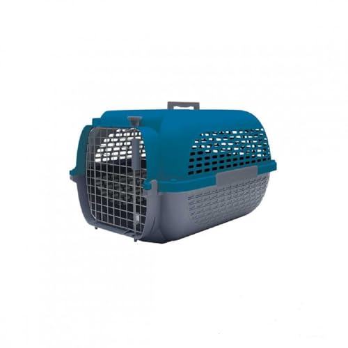 dogit Catit Voyaguer Transportbox für Haustiere, Größe S, 48 x 32 x 28 cm, Grau/Blau von Dogit