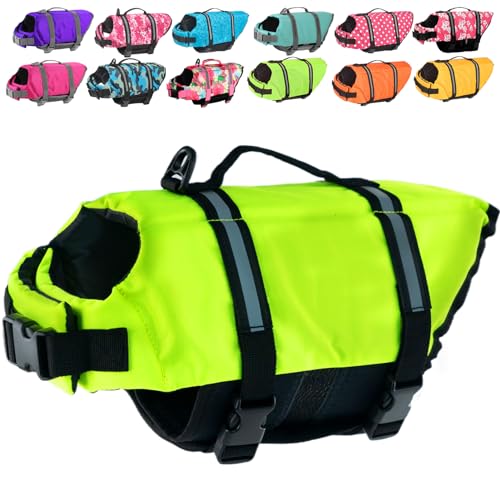 Doglay Hundeschwimmweste, Hundeschwimmweste zum Schwimmen Bootfahren, verstellbare Welpen-Schwimmweste mit reflektierenden Streifen, überlegener Auftrieb, Hundeschwimmweste für kleine, mittelgroße und von Doglay