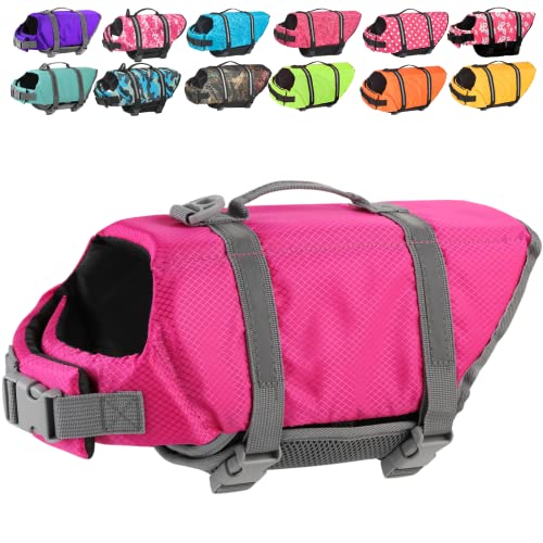 Doglay Hundeschwimmweste, Hundeschwimmwesten zum Schwimmen Bootfahren, Hundeschwimmweste für kleine mittelgroße und große Hunde (XX-Large, Rosa) von Doglay