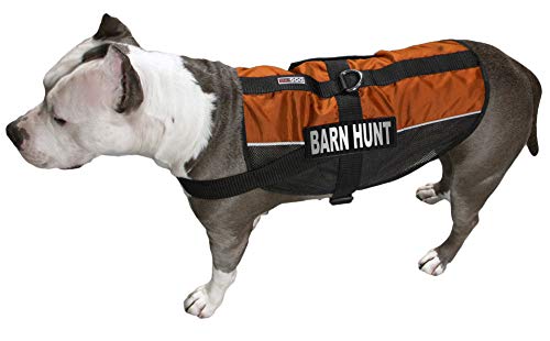 Dogline 13"-16" MaxAire Multi-Purpose Mesh Vest for Dogs and 2 Removable BARN Hunt Patches, Small, Orange von Dogline