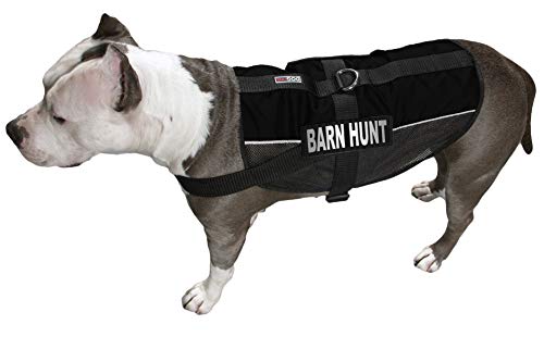 Dogline 22"-29" MaxAire Mesh Vest for Dogs and 2 Removable Barn Hunt Patches, Large, Black von Dogline