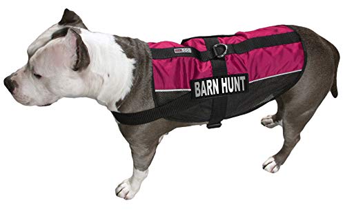 Dogline 22"-29" MaxAire Multi-Purpose Mesh Vest for Dogs and 2 Removable BARN Hunt Patches, Large, Pink von Dogline