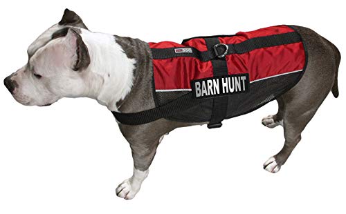 Dogline 22"-29" MaxAire Multi-Purpose Mesh Vest for Dogs and 2 Removable BARN Hunt Patches, Large, Red von Dogline