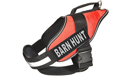 Dogline Alpha Nylon Service Vest Harness with Barn Hunt Velcro Patches, Medium, Red von Dogline