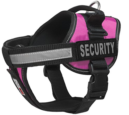 Dogline Hundegeschirr mit 2 abnehmbaren Sicherheits-Patches, Größe S, 45,7 cm bis 63,5 cm, Rosa von Dogline